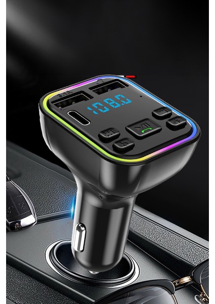 Siyah Fm Verici Araba Için Bluetooth Uyumlu Araç Adaptörü Çift USB Şarj Cihazı Mp3 Çalar Desteği indirimleri