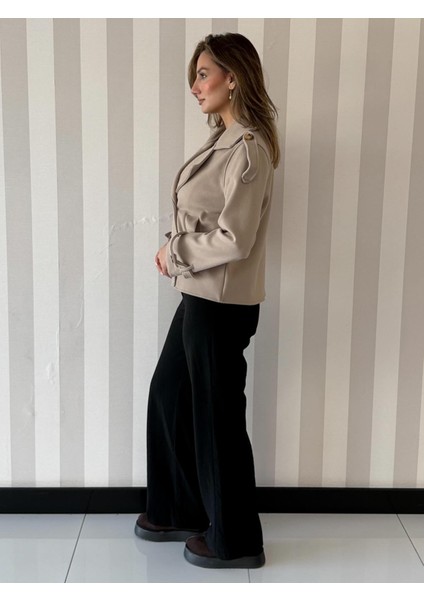 Isa Oversize Kaşe Kruvaze Kaban Ceket Kadın Mont fiyatları