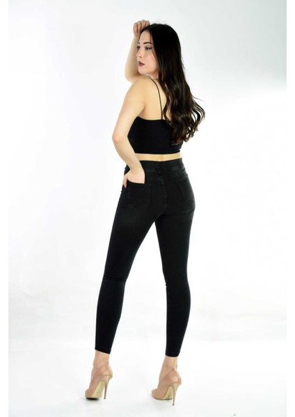 Yüksek Bel Tok Lüx Kumaş Kot Tayt Büyük Bedenli fırsatları