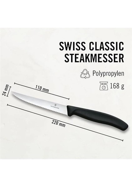 6.7233.6 Mutfak 6'lı Steak-Biftek Bıçağı (Blisterli) indirimleri