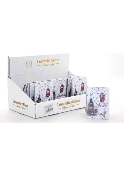 Buğz Taşlı Istanbul Tasarımı El Aynası Ince ALK2472A