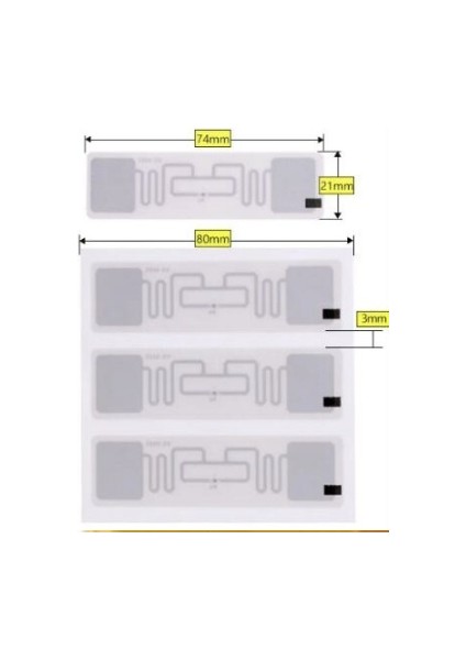 Uhf RF ID Tag 6 LI ADET modelleri