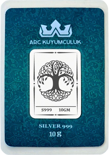 Hayatın Gücünü ve Umudunu Yansıtan Hayat Ağacı Temalı Hediyelik 10 Gram 999 Ayar Gümüş Külçesi-692