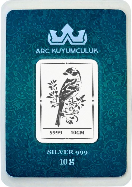 Doğanın Melodisini Hissettiren Bülbül Temalı Hediyeye Özel 10 Gram 999 Ayar Gümüş Külçesi-698