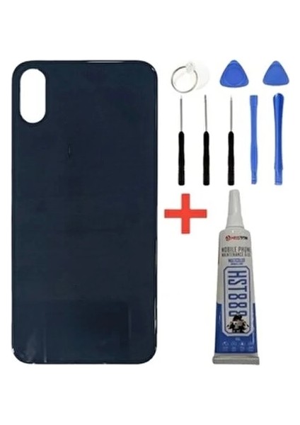 iPhone x Uyumlu Arka Kapak Pil Kapağı + Yapıştırıcı+Tamir Set Hediye