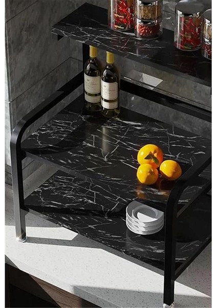 Mermer Desenli Yapışkanlı Folyo - Beyaz, 60 cm x 5 M - Mutfak Tezgahı ve Dolap Kaplama