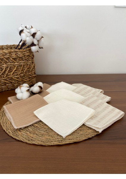 10'lu Müslin Bebek Ağız Mendili,ter Bezi %100 Pamuk 25X25 cm fiyatları