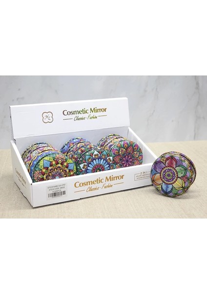 Buğz Taşlı Yuvarlak El Aynası Kalın ALK3757