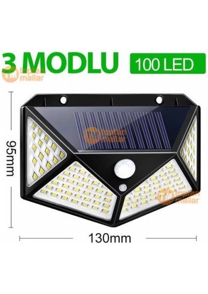 Projektör 100 Ledli Işık Sensörlü Güneş Enerjili Solar Lamba fiyatları