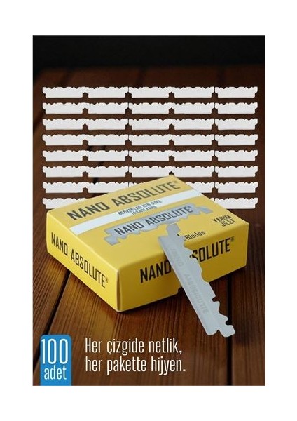 100 Lü Berber Ustura Jileti - Yarım Jilet- Berber Jileti Nano Absolute
