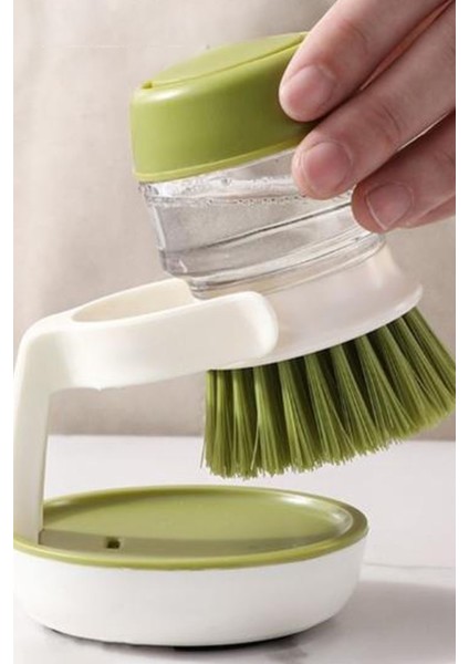 Standlı Mutfak Fırçası Bulaşık Fırçası Sabun Hazneli Temizleme Fırçası Bulaşık Yıkama Fırçası