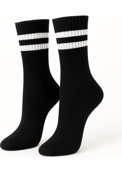 Kadın Siyah Beyaz Soket Çorap 2’li Set – Pamuklu Spor ve Günlük Kullanım – Plus Scorpion modelleri