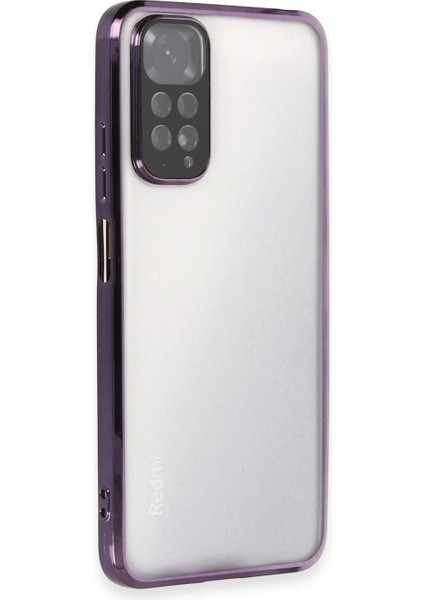 Xiaomi Redmi Note 11 Kılıf Razer Lensli Silikon - Mor (K95)