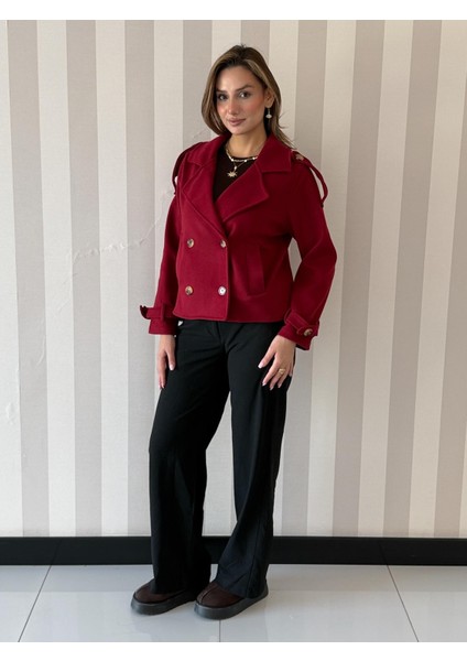Isa Oversize Kaşe Kruvaze Kaban Ceket Kadın Mont fırsatları