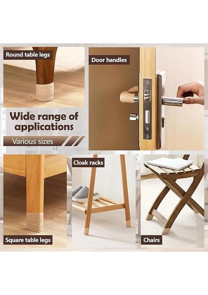 Sandalye ve Masa Ayak Koruyucu Keçe Kaymaz Bant, Mobilya Ayak Pedi, Kendinden Yapışkanlı