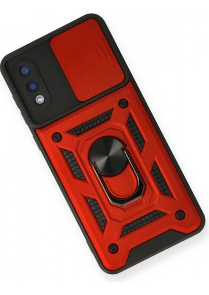 Samsung Galaxy A02 Kılıf Pars Lens Yüzüklü Silikon - Kırmızı (K95) modelleri