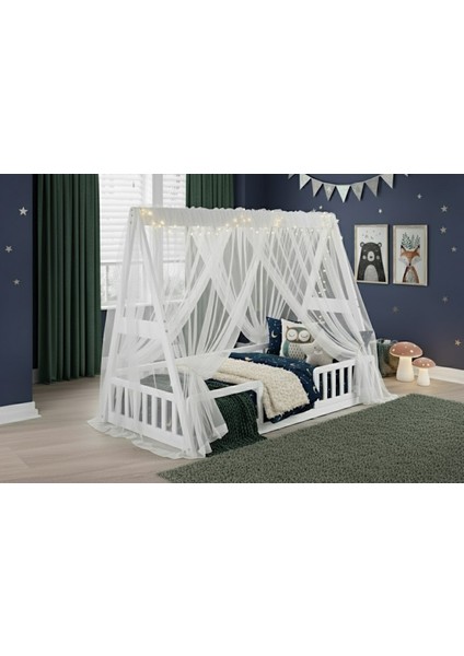 Piramit House Montessori Karyola: Çocuğunuzun Hayallerindeki Güvenli Ev! 90X190 1.sınıf Mdf