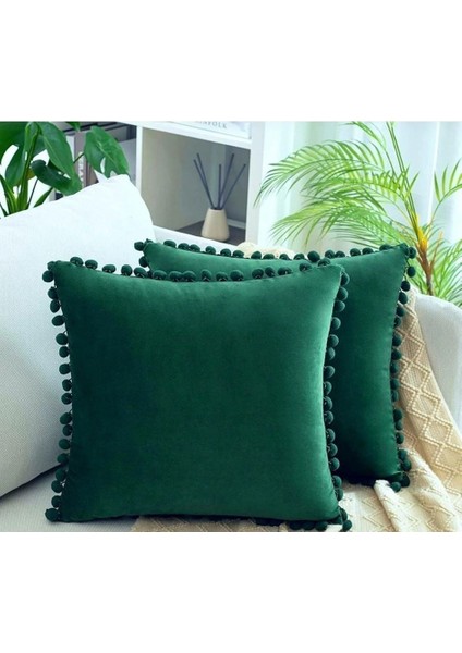 2'li Ponponlu Kırlent Kılıf Seti 40 x 40