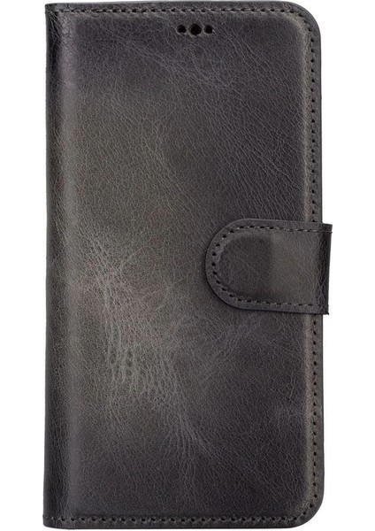 Buğz Apple iPhone 15 Uyumlu Deri Cüzdanlı Kılıf Mwwn VS4EF Gri fırsatları