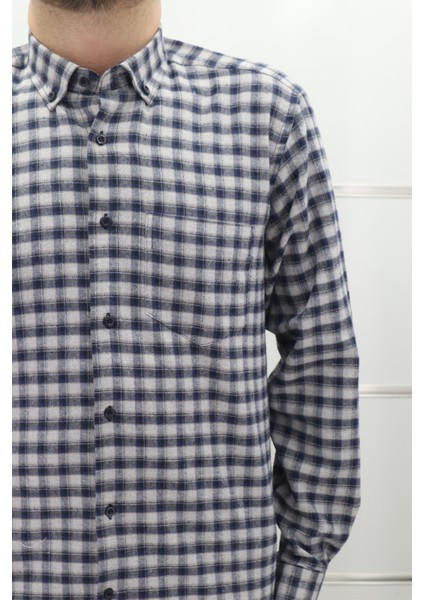 Fistan Store Erkek Ekose Klasik Kesim Rahat Kalıp Tek Cepli Kışlık Kaşmir Gömlek fiyatları