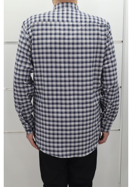 Fistan Store Erkek Ekose Klasik Kesim Rahat Kalıp Tek Cepli Kışlık Kaşmir Gömlek modelleri