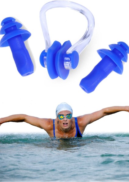 Kulak Burun Tıkayıcı Havuz Deniz Su Kaçma Önleyici Engelleyici Set