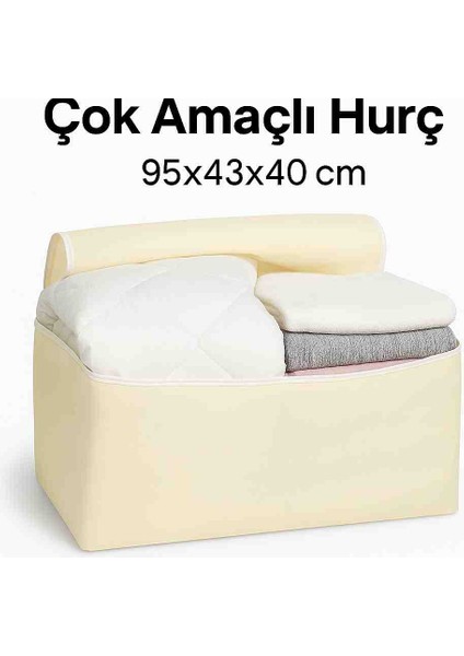 Hurç Tekli 95×43×40 cm Açık Krem | Çok Amaçlı Saklama ve Düzenleme Hurcu fırsatları