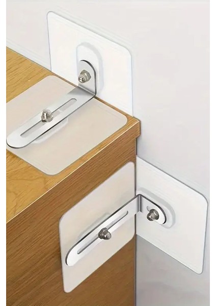 Kendinden Yapışkanlı Mobilya Sabitleme Askı Set Yeni Nesil Mobilya Sabitleme Aparatı 2 Adet