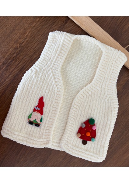 Yılbaşı Temalı El Örgüsü Kadife Bebek Yelek fırsatları