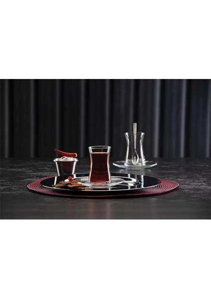 Heybeli Cam Çay Bardağı Seti, Sade, 6 Parça, Şeffaf, 170 cc fırsatları
