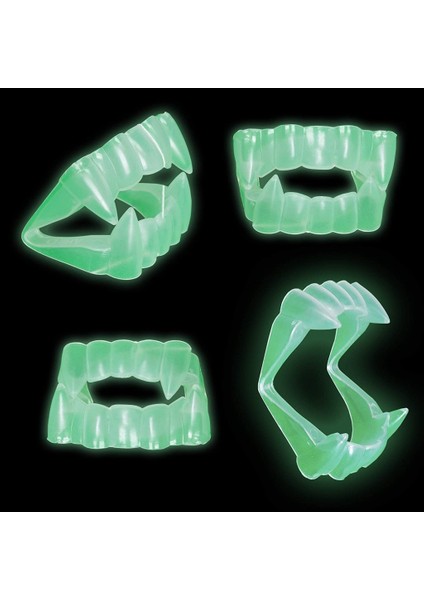 Karanlıkta Parlayan Fosforlu Çift Damak Takma Vampir Dişi