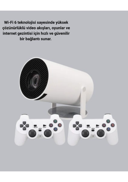 4K Wi-Fi 6 Projeksiyon Cihazı – 10.000+ Oyun Desteği, Kablosuz Bağlantı ve Çoklu Giriş Portları fırsatları