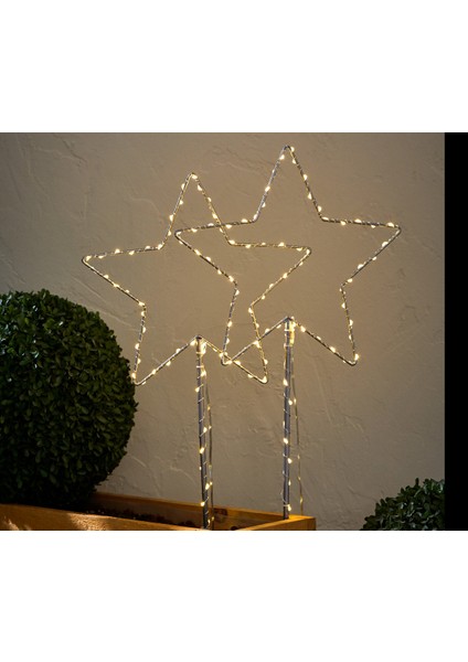 Led’li Bahçe Süsü, Yıldız, 2 Adet, Büyük