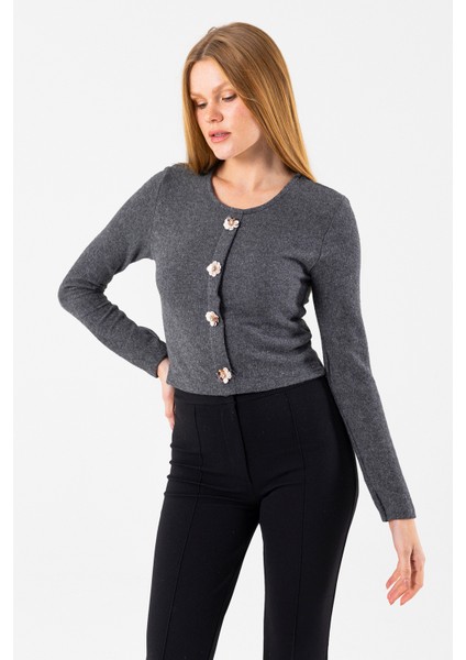 Kadın Bisiklet Yaka Pullu Düğme Detaylı Bluz Siyah - 2630 indirimleri