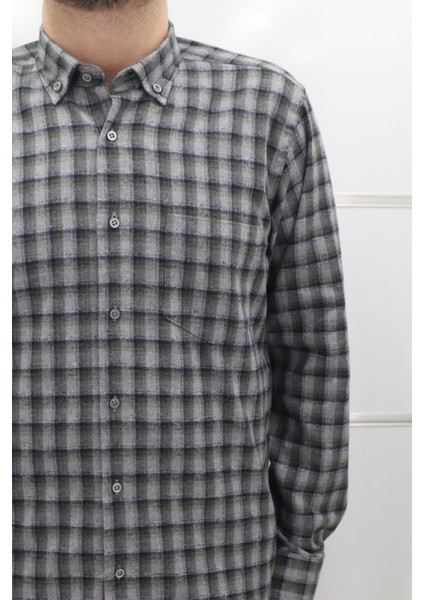 Fistan Store Erkek Ekose Klasik Kesim Rahat Kalıp Tek Cepli Kışlık Kaşmir Gömlek fiyatları