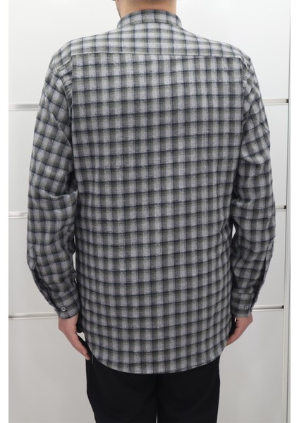 Fistan Store Erkek Ekose Klasik Kesim Rahat Kalıp Tek Cepli Kışlık Kaşmir Gömlek modelleri