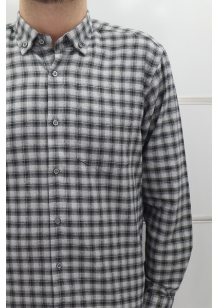 Fistan Store Erkek Ekose Klasik Kesim Rahat Kalıp Tek Cepli Kışlık Kaşmir Gömlek fiyatları