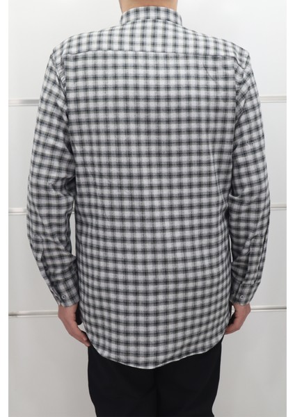 Fistan Store Erkek Ekose Klasik Kesim Rahat Kalıp Tek Cepli Kışlık Kaşmir Gömlek modelleri