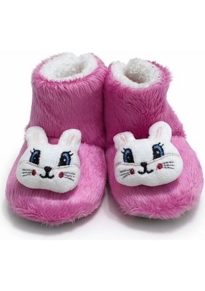 Panda Figürlü Yumuşak Peluş Bebek Patik Kaydırmaz Tabanlı Ev Ayakkabısı