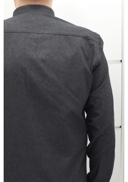 Fistan Store Erkek Siyah Düz Klasik Kesim Rahat Kalıp Tek Cepli Kışlık Kaşmir Gömlek fırsatları