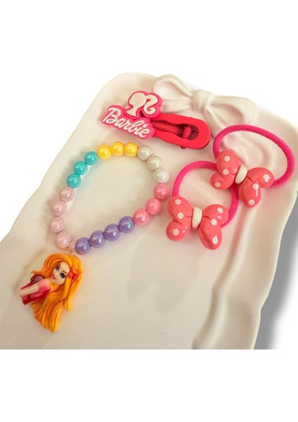 Kare Kutu Içerisinde Mine Kaplamalı Prenses Figürlü Inci Bileklik ve Karışık Figürlü Renk Kız Çocuk Toka Seti fırsatları