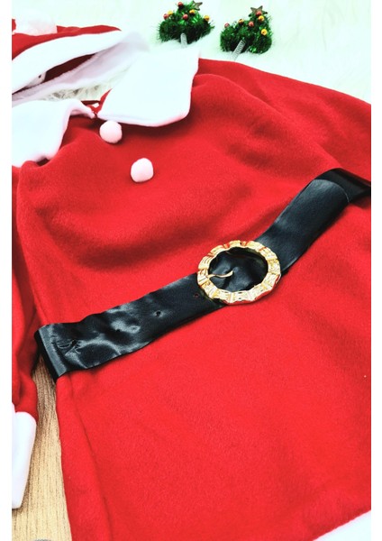 Kız Çocuk Noel Anne Yılbaşı Kostümü Etekli Şapkalı Elbise Yılbaşı Noel Baba Kostümü indirimleri