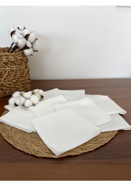 10'lu Müslin Bebek Ağız Mendili,ter Bezi %100 Pamuk 25X25 cm fiyatları
