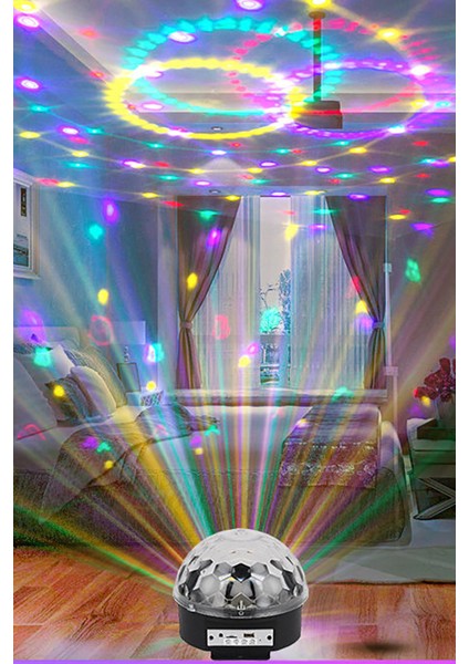 Disko Topu Bluetooth Kumandalı LED Kristal Müzik Kutusu Bluetooth Disko Hoparlör