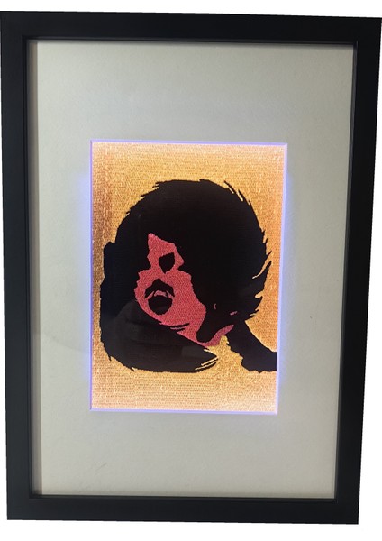 Kırmızı Baklıklı Kız ve Kurt - Uv LED Li Neon Nakış Işlemeli 21X30 cm modelleri