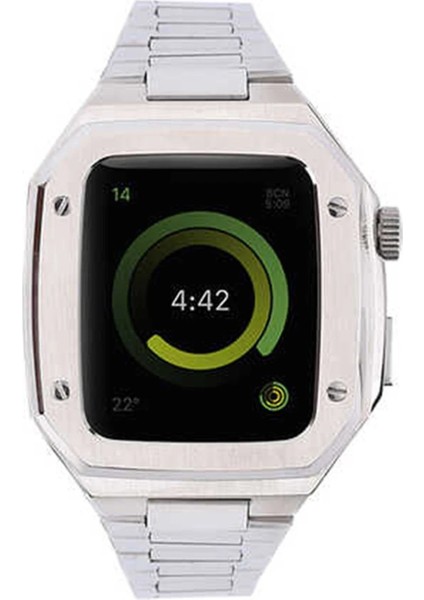 Apple Watch 44MM Metal Petek Kasalı Kordon - GÜMÜŞ-(5796) - I64H56N2-7A35VS