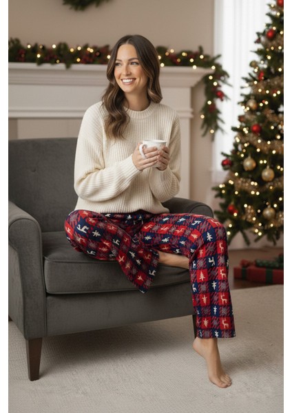 Geyik Baskılı Kadife Pijama Altı fiyatları