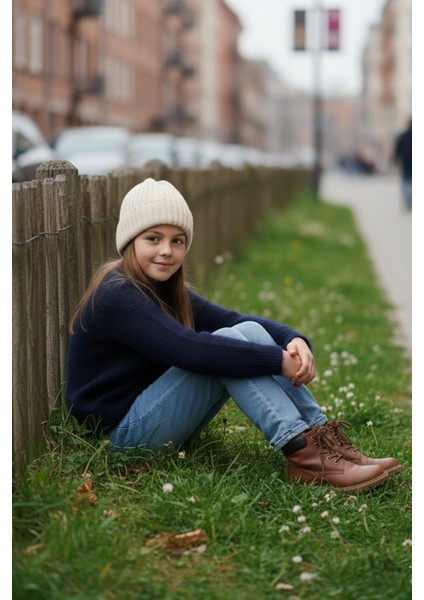 Sakallı Dik Yaka Kız Çocuk Kazak fiyatları