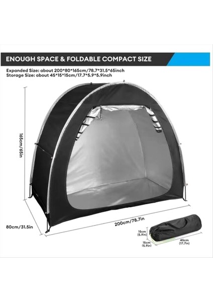 Açık Hava Taşınabilir Bisiklet Depolama Kulübeleri Su Geçirmez 2 Bisiklet Çadırı (Yurt Dışından) fırsatları