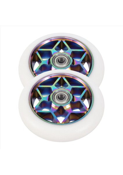 2 Adet 110MM Scooter Tekerleği Pu Tekerlek Kalın Akrobasi Rulmanlı (Beyaz) (Yurt Dışından) fiyatları